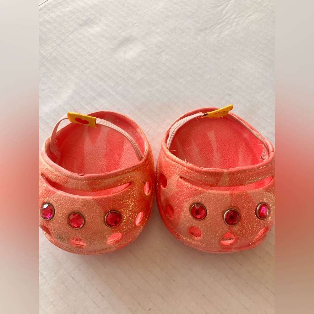 Build-A-Bear Workshop Pink Glitter Clogs with Rhinestones – Bear Shoes